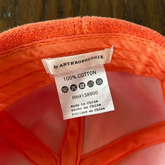 Anthropologie NWOT Orange Terry Icon Baseball Cap - Picture 9 of 9